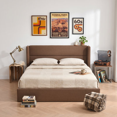 Lit plateforme tapissier avec rangement Gaillarde