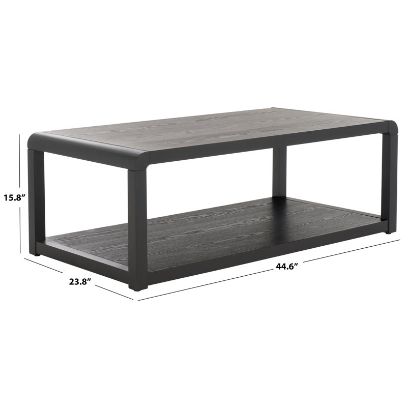 Omara Rectangular Single Coffee Table, Black