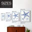 Blue Sea Stars VII - reproduction encadrée de qualité supérieure - prête à être accrochée - aucun clou requis - aucun clou requis-1574665429-1574665427