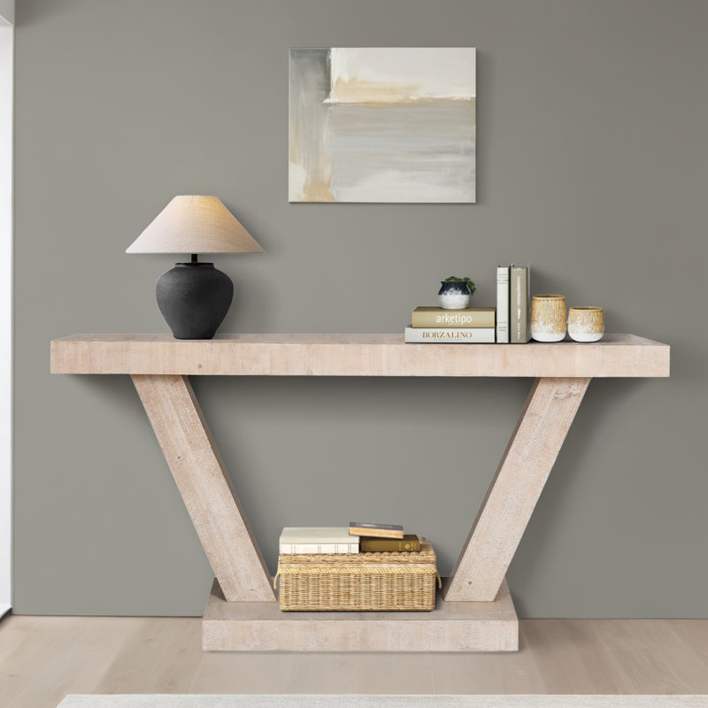 Table d'appoint 59,82 "pour vestibule dans le couloir, Naturel antique