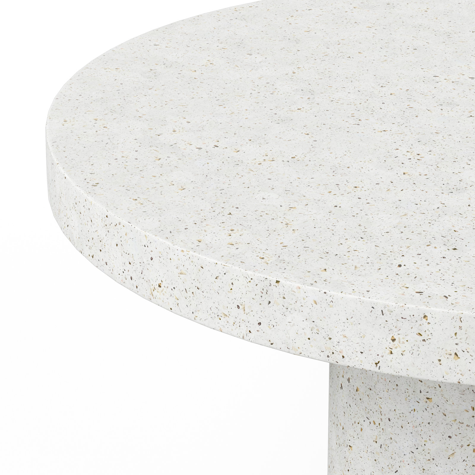 Kareen Concrete Pedestal Dining Table, 60" Round  , Ivory Terrazzo, Bar Table (41.75" Height)