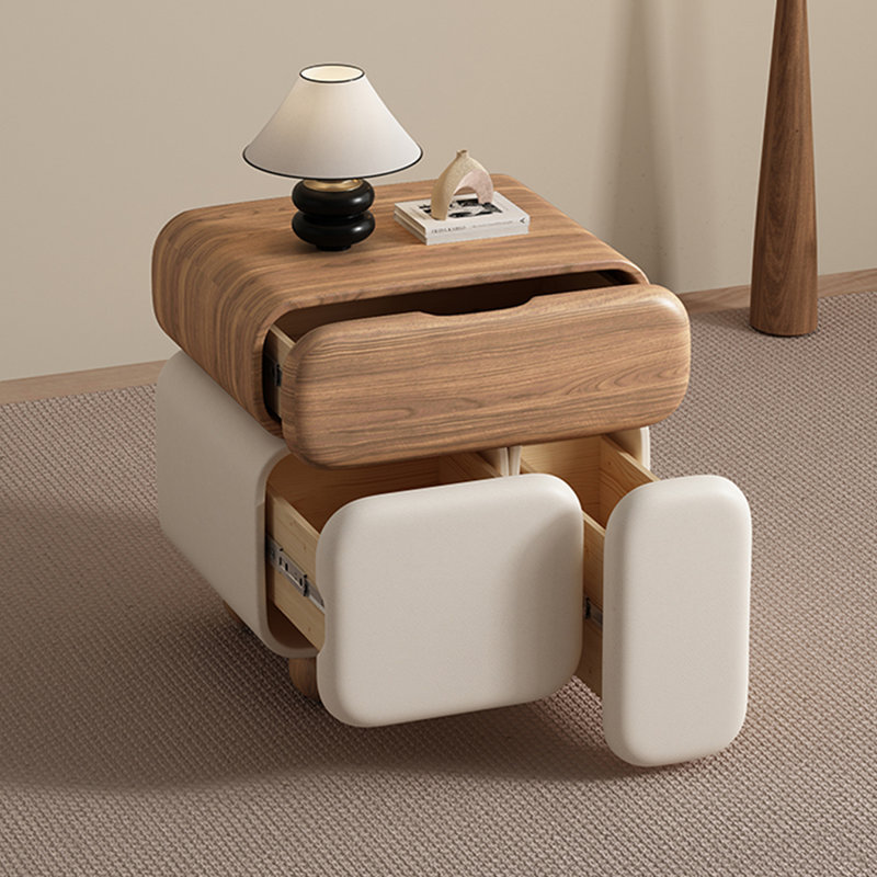 Bois massif moderne; similicuir
 Table de bout, H 19,69 po x l 19,69 po x P 15,75 po