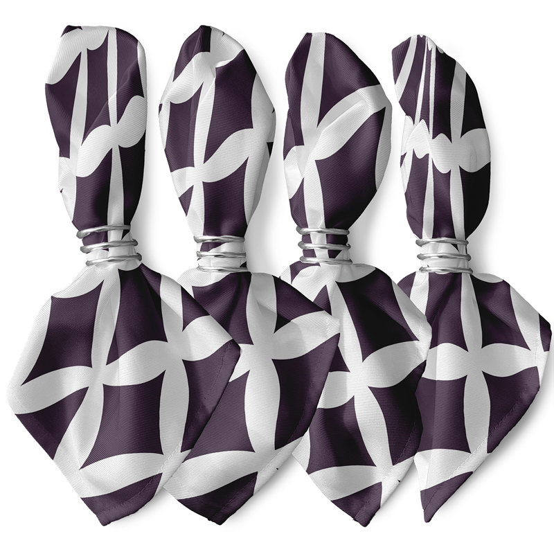 Chelsey-May Polyester Geometric Square Napkin, Purple