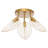 Pria 24"W Gold Leaf Shade Ceiling Light