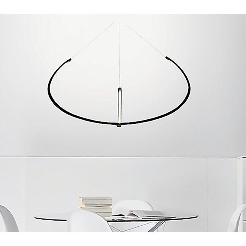 Luminaire suspendu géométrique à DEL 1 lumière, Noir