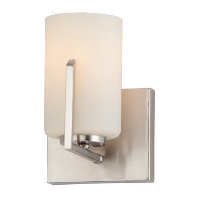 Rowanne Single Light Glass Steel Dimmable Armed Sconce