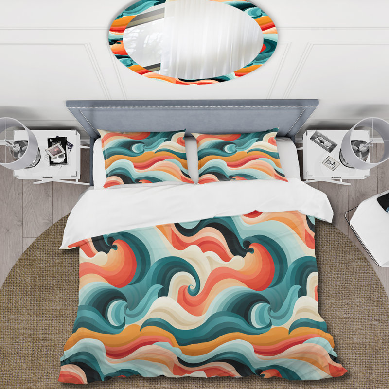 Mod Wave Revival - Ensemble de housse de couette Mid-Century - Microfibre de polyester