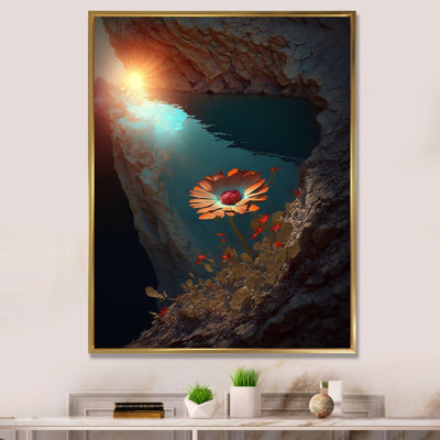 «Fierce Red Mountain Flower Captures Sunshine», reproduction sur toile