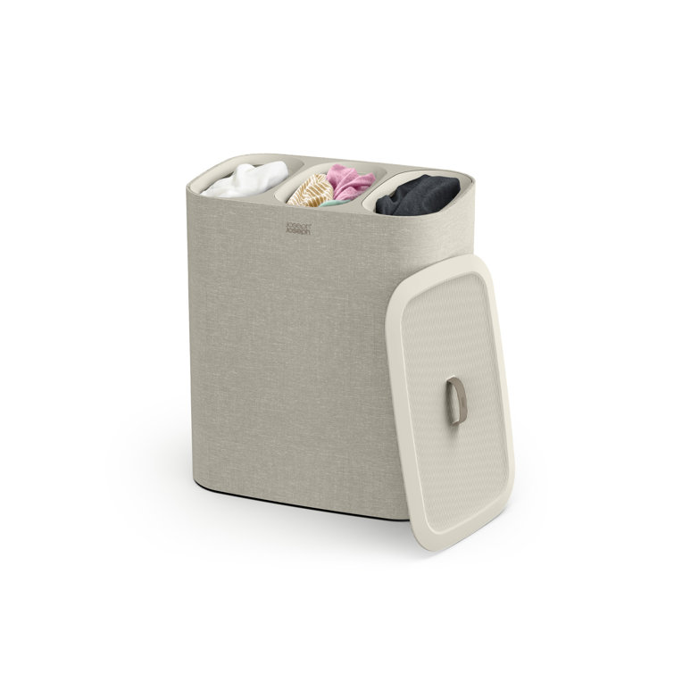 Joseph Joseph Tota Trio 90-liter Laundry Hamper Separation Basket with Lid - Ecru