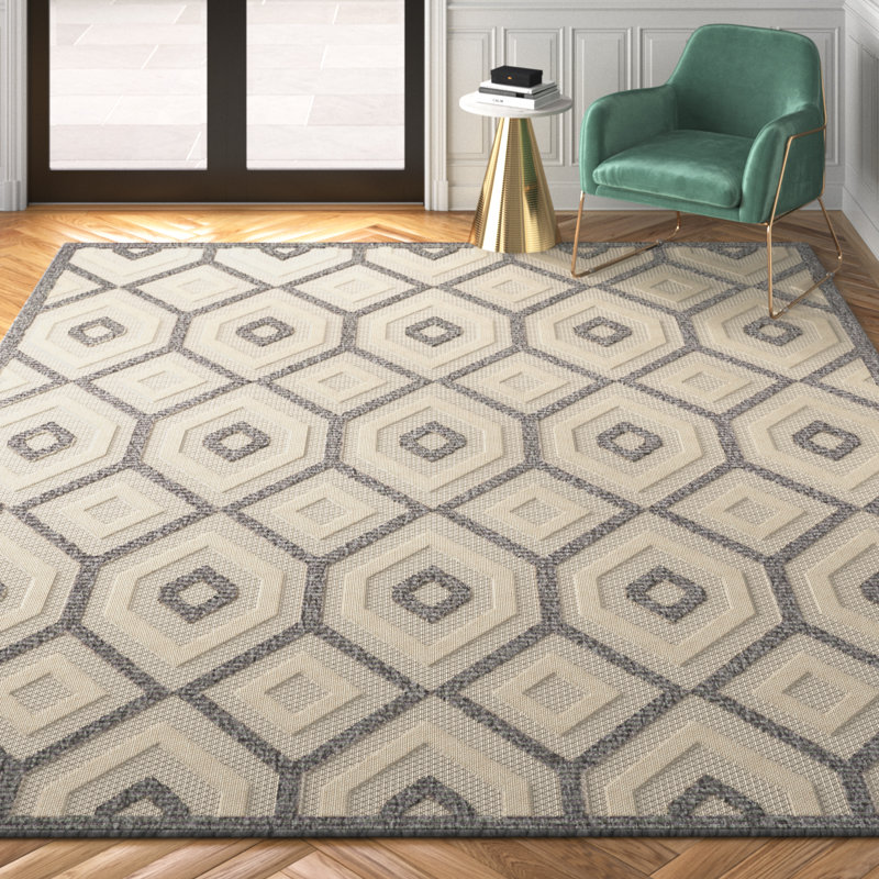 Allesandra Geometric Indoor / Outdoor Rug, Rectangle 8'10" x 11'10"