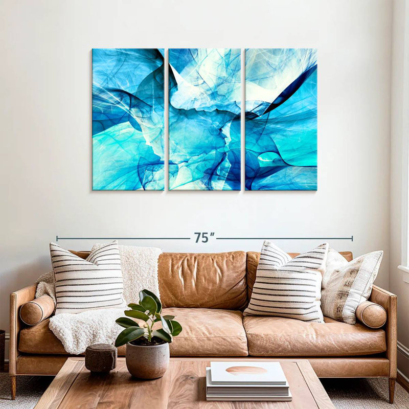 Avery Blue Blurs Abstract, 36" H x 57" W