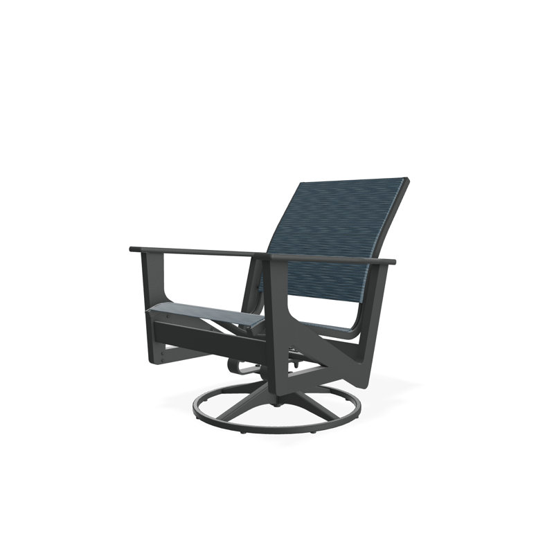 Chaise longue pivotante Wexler, Graphite, Nimbus océan