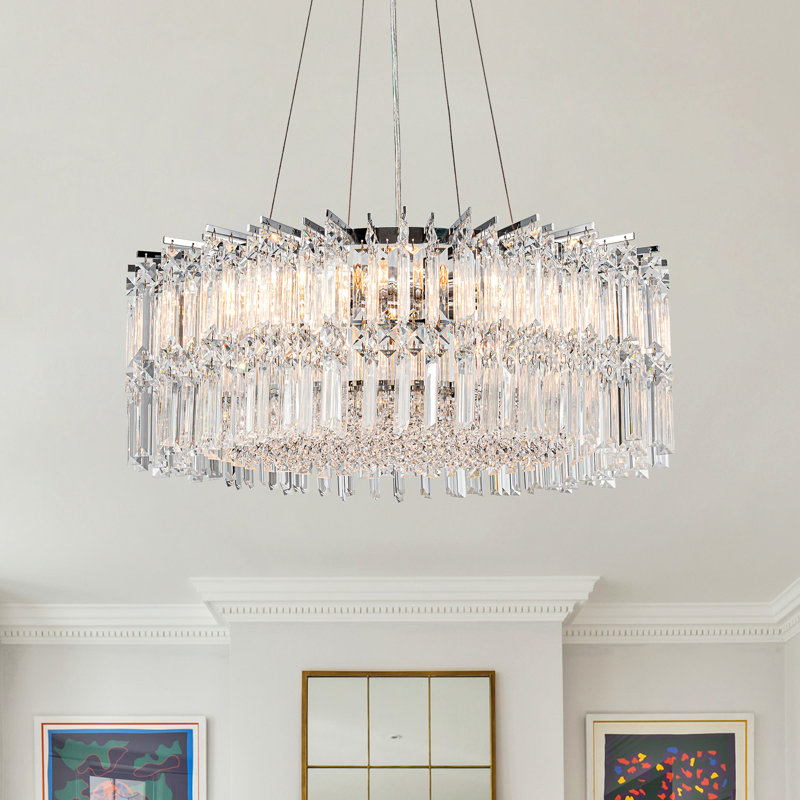 Lustre rond en cristal 8 lumières Maxten