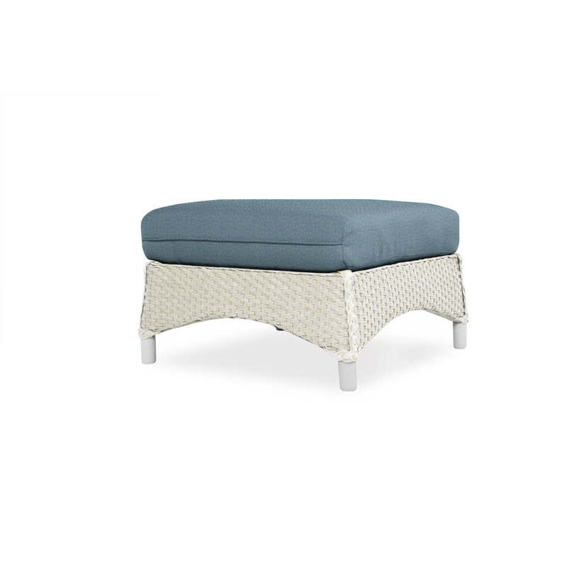 Mandalay Outdoor Ottoman, Bright Side Fog, Antique White