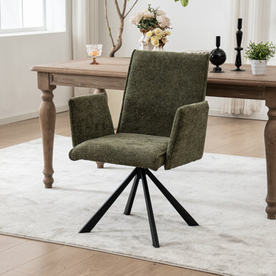 Chaise pivotante rembourrée avec pieds en métal