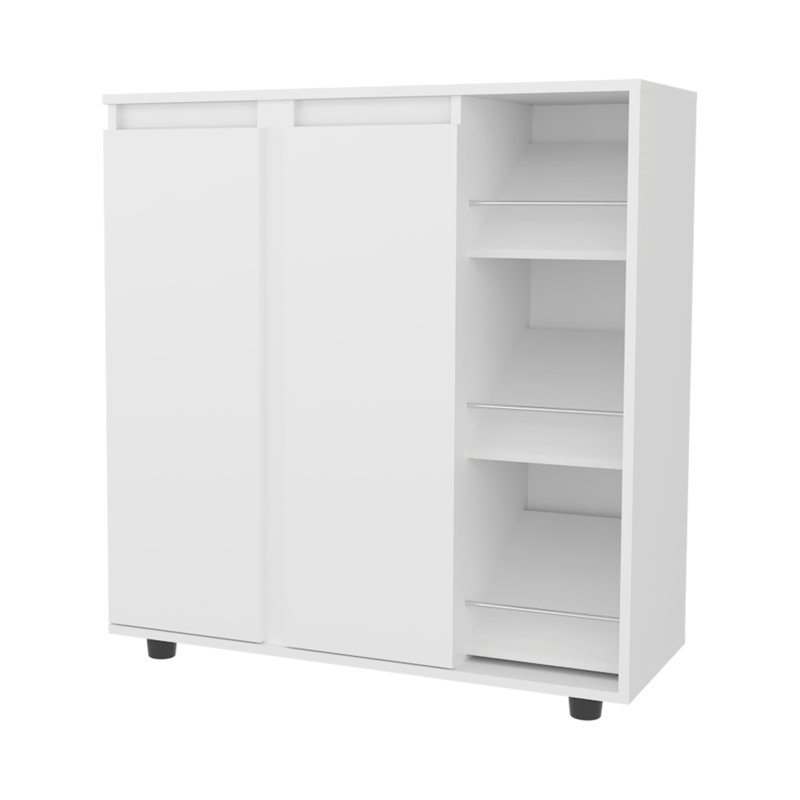 Range-chaussures avec 3 tablettes latérales, rangement compact pour chaussures et bottes