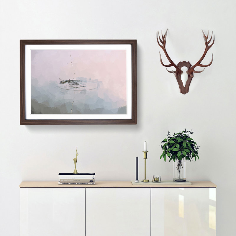Peace & Serenity in Abstract - Picture Frame Graphic Art Print, Walnut Framed, 27cm H x 36cm W x 2cm D