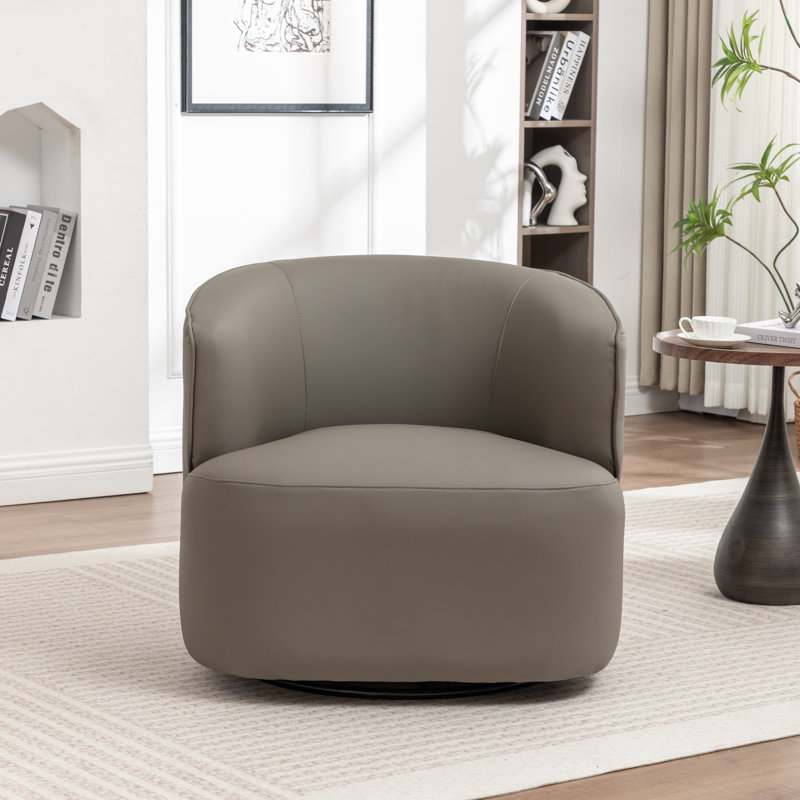 Fauteuil demi-tonneau pivotant de 32 po Tybias, Gris foncé