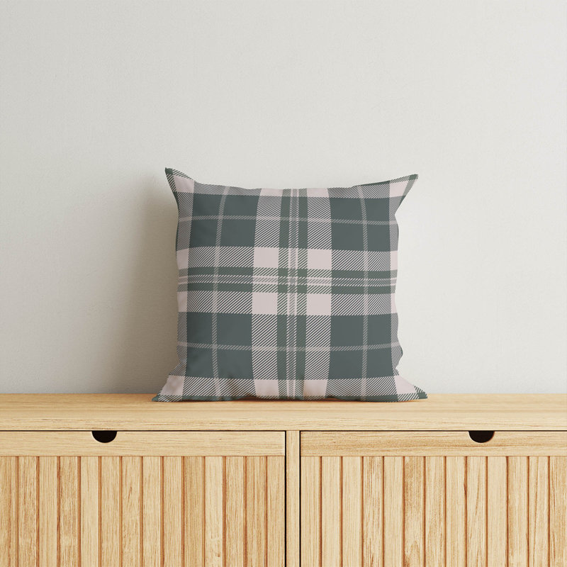 Tartan Block Blue Throw Pillow, 20"H x 20"W, Aqua/Blue