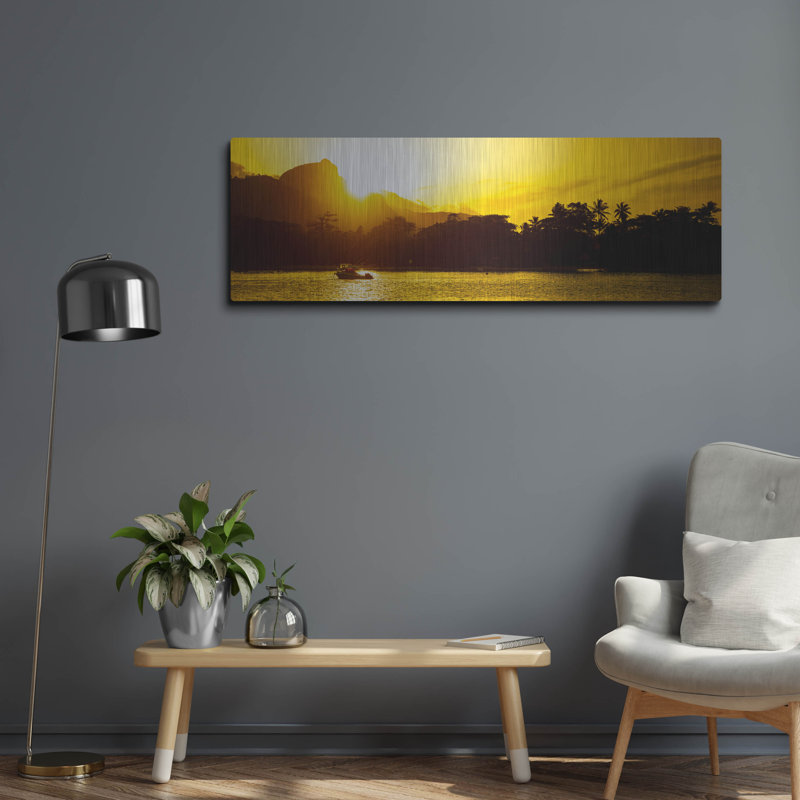  «Golden Seychelles», art mural en métal, H 16 po x l 48 po