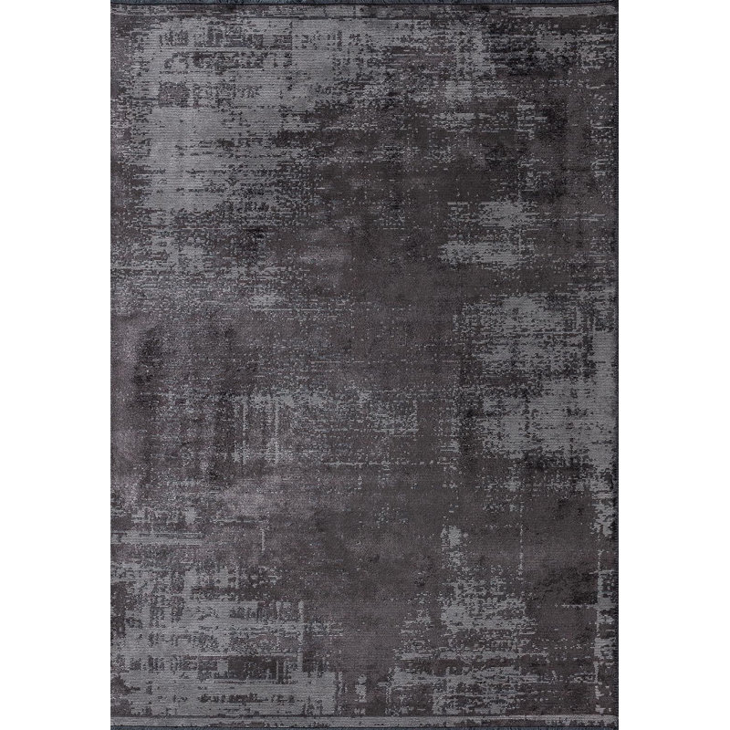 Rapture Abstract Area Rug in Gray, Square 9'