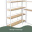 Lit mezzanine simple en métal avec escalier, bureau intégré et tablettes de rangement