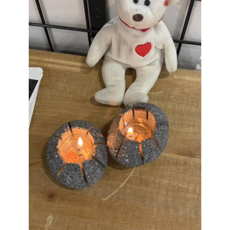 Handcrafted Lava Rock Natural Stone Candleholder For Stylish Home Decor And Aromatherapy