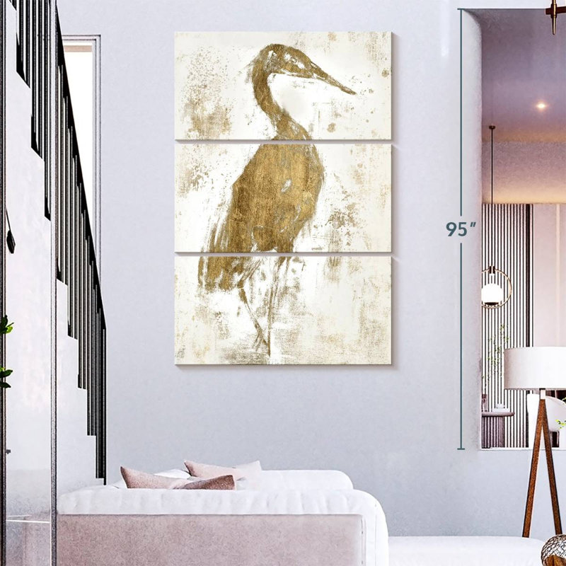 Brampt Gilded Heron I, 57'' H x 36'' W