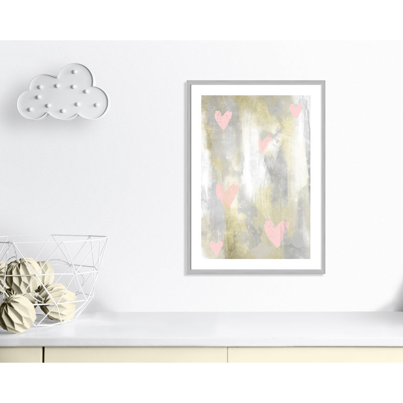 Décoration murale 1 enfant love explosion, H 35,5 po x l 25,5 po x P 1,19 po, Encadré de boîte argent