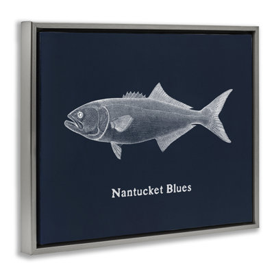 Cadre flottant Nantucket Blues Fish, design par Phillipa Katz