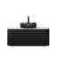 Meuble-lavabo 36 po avec armoire murale, rond noir transparent, tiroir rayé 3D, meuble-lavabo pré-assemblé, lavabo en verre, contreplaqué