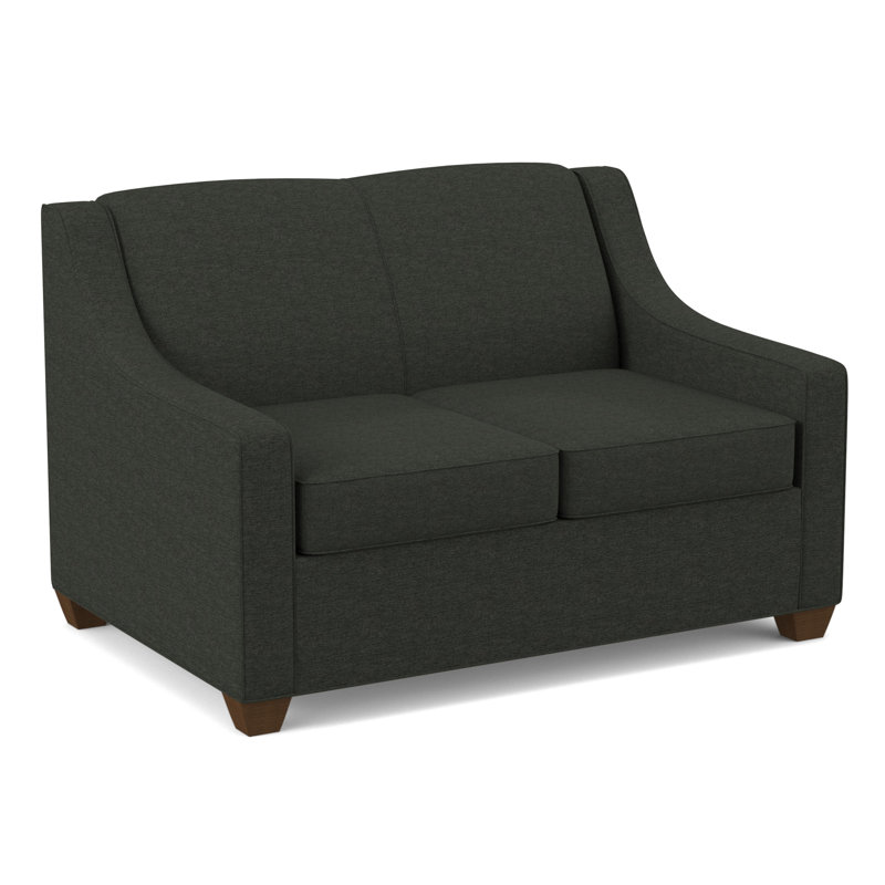Phillips 52" Square Arm Loveseat with Reversible Cushions, Montana Walnut, Antic Pepper