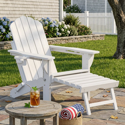 Chaises berçantes pliables en PEHD avec repose-pieds rétractable Adirondack