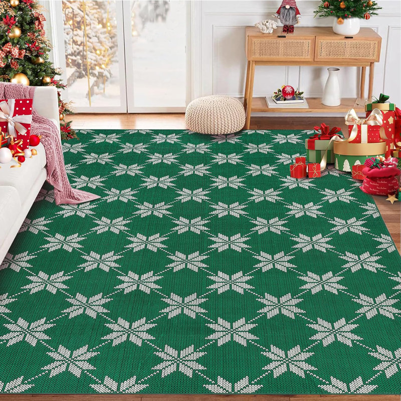 Tapis de Noël pliable Christmas Eve, Rectangle 5 pi x 7 pi