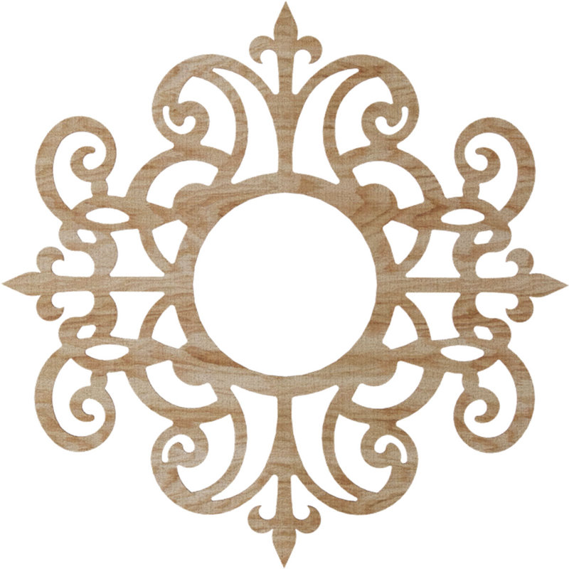 Médaillon de plafond en bois Dijon, Chêne rouge, H 34 po x l 34 po x P 0,25 po