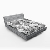 Ambesonne Cactus Fitted Sheet 2-Pack Boho Style Botanical Grey White
