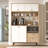 Colesen Modern Multi-Purpose Cabinet with Metal Legs, Oak & White Finish, 47.2 x 80.7 x 14.0 inches | 100% Melamine Coated Particle Board, 0.7 inches Thick | Wall-Mountable, Numerous Shelves, Scandinavian Design for Home & Office Storage-110441325