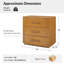 Table de chevet Satine moderne à 3 tiroirs, entièrement assemblée, en bois massif avec plateau cannelé et station de recharge.-1266217601