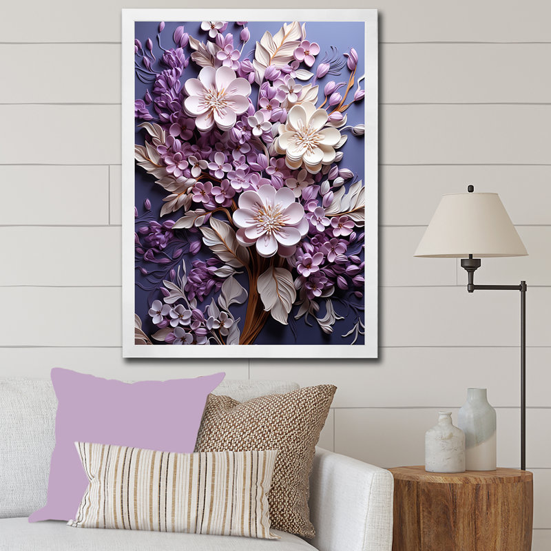 «Timeless Nostalgia Flower Petals» sur impression sur toile, H 32 po x l 16 po x P 1 po, Cadre simple blanc