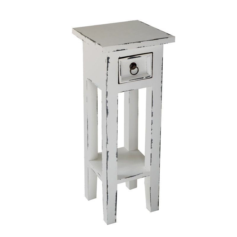 Giffin Solid Wood End Table, White