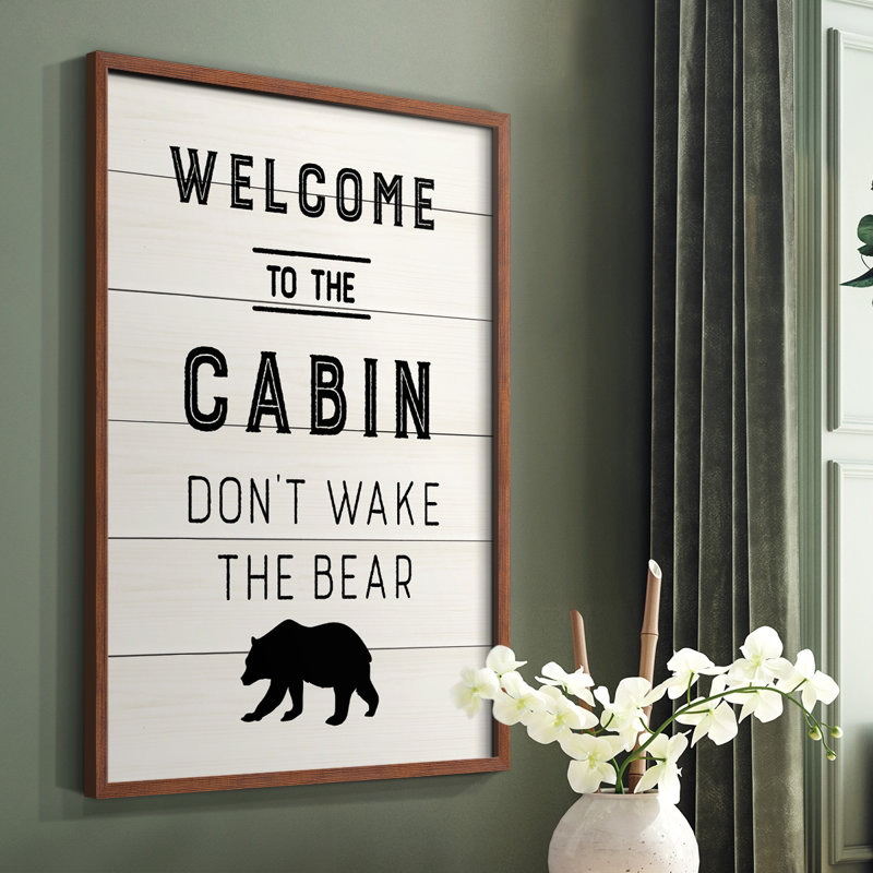 «Welcome to the Cabin», reproduction encadrée en bois massif, Brun, H 14 po x l 11 po