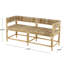 Cole And Grey Rattan Handmade Wrapped Bench With Diamond Patterned Seat And Arched Panels