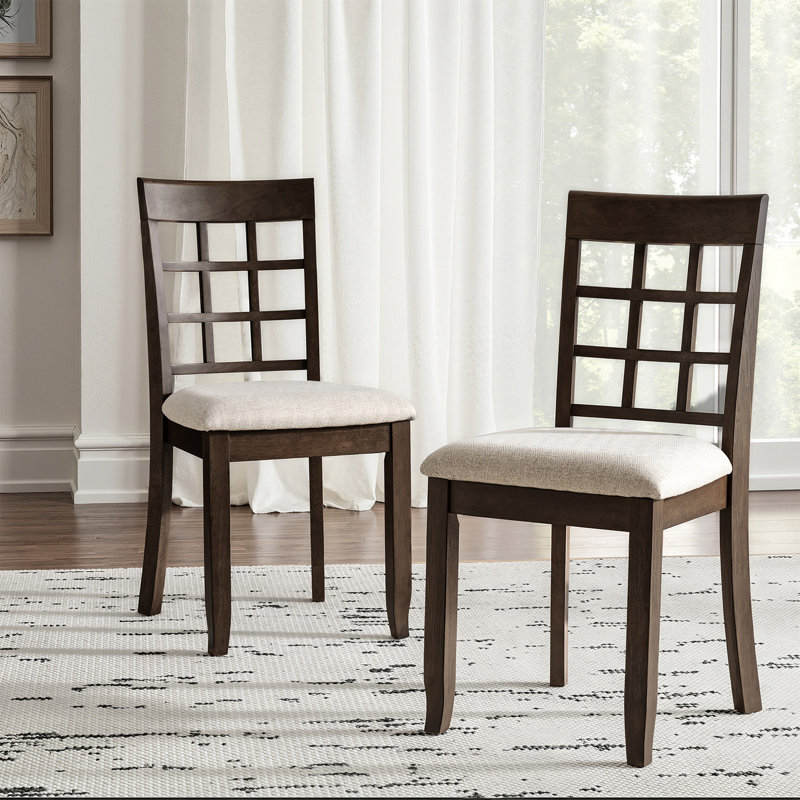 Felisa 17.75''W Farmhouse Ergonomic Fit Dining Chair with Solid Wood, Walnut
