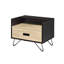 Table de chevet pour chambre à coucher en chêne et noir, 1 tiroir fonctionnel noir pour la chambre à coucher, solution de rangement compacte