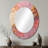 Pink Gold Minimalism Poteries - Pink Modern Oval Wall Mirror-711689909