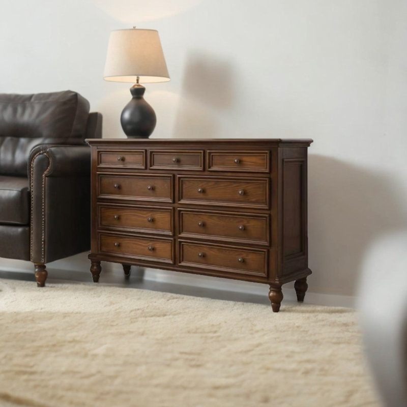 Commode d'appoint en bois massif style rétro
