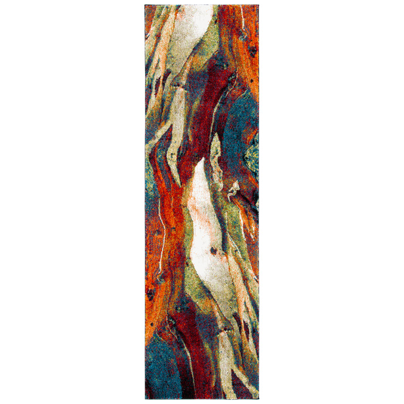 Dowlen Performance Abstract Rug, Tapis de couloir 2 pi 3 po x 6 pi