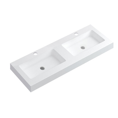 DAX Bayside 48" Double Vanity Top with Integrated Basin, Matte White