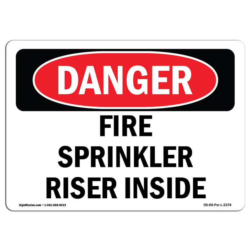 Danger Sign, 12" H x 18" W x 0.1" D