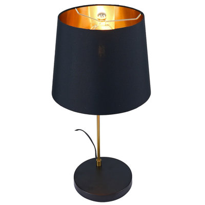 Lampe de table Lustrous - Extérieur noir et intérieur doré